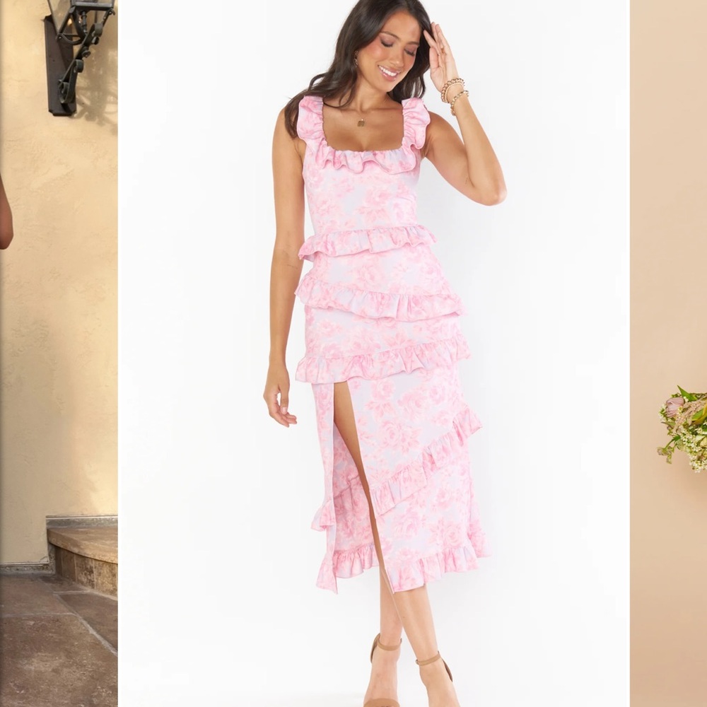 Greta Dress - Blushing Floral Stretch Pink